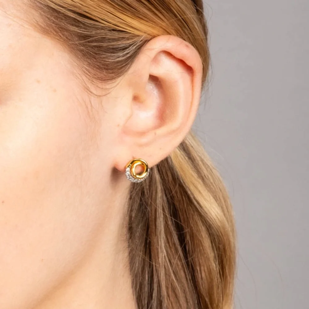 ALEXIS BITTAR • Solanales Gold Crystal Spiral Stud Earrings